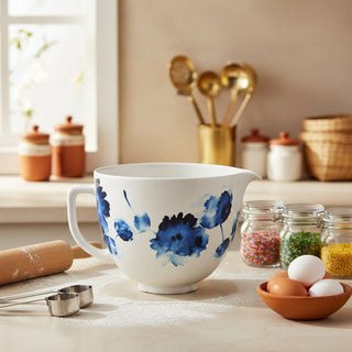 KitchenAid | Product Part - 4.8 L Ink Watercolor Ceramic Bowl | ceramic | Blue & White | 1Pc