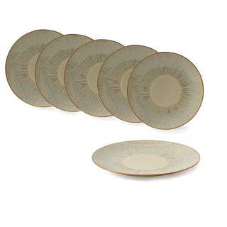 MESA | Agata Beige Half Plate | Stoneware |  21 Cm | Set of 6