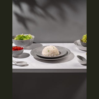 Takisso | Porcelain Dinner Set 35 Pieces | Premium Microwave & Dishwasher Safe Dinnerware