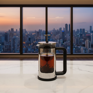 AltVibes | Coffee & Tea French Press (Black Handle) | Stainless Steel | 300 ml