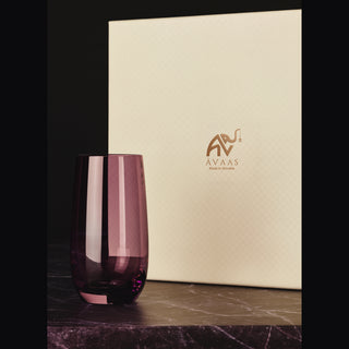 Āvaas | Gift Box - Colourful Long Drink Glass | 460 ml | Crystal | Purple | Set of 6