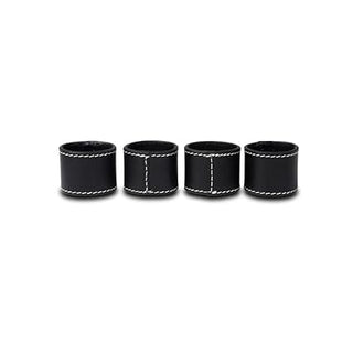 Three Sixty Degree | Bella - Napkin Rings | Recycled Leather | Black | Set of 4