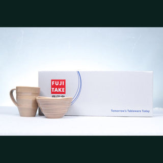 Fujitake Laps Series | 2 Mugs & 1 Bowl Set | Burnt Sienna | Set of 3