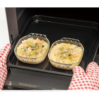 Hario | Heatproof Toaster Plate Set | 400ml & 900ml | 3-Piece Glass Baking & Serving Dish Set