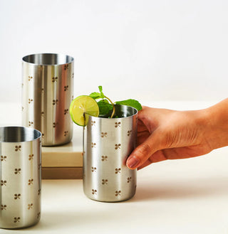 Arttdinox | Zenith Tumbler by Jindal | Stainless Steel | Silver |  Set of 6