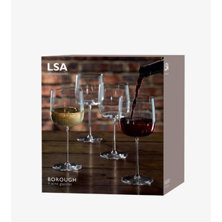 LSA International | Borough Wine Glass | 380ml | Crystal | Clear | Set of 4