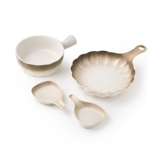 Takisso | Serving Set | Premium Porcelain Serving Bowls & Dip Dishes | 4 Pieces