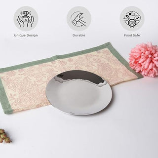 Arttdinox | Rose Quartz Quarter Plate | Stainless Steel | 1 pc