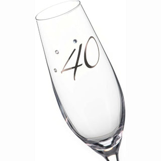 Diamante | Swarovski Champagne Flute with “40” Etched | 210 ml | 1 Pc