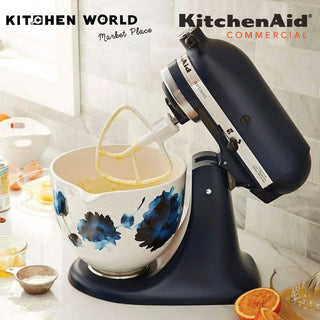 KitchenAid | Product Part - 4.8 L Ink Watercolor Ceramic Bowl | ceramic | Blue & White | 1Pc