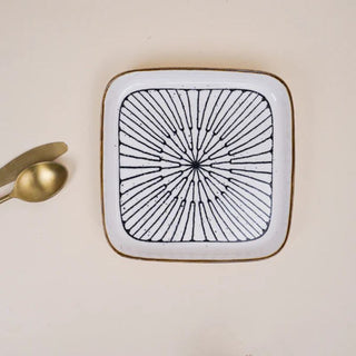 Takisso| Jimo Square Snack Plate | Ceramic | White | Set Of 2