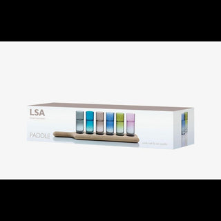 LSA International | Paddle Vodka Set & Oak Paddle  | L40cm  | Assorted Colours | Set of  6