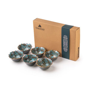 Takisso Bowl Set Porcelain Serving Bowls | Set of 6 | 280 ML | Microwave &amp; Dishwasher Safe
