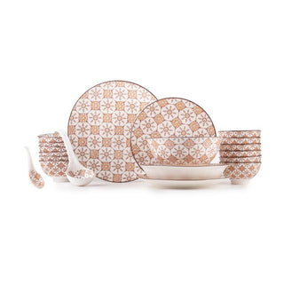 Takisso | Porcelain Dinner Piece Dinnerware | Set 35 | Microwave & Dishwasher Safe