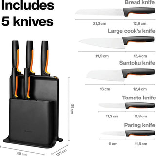 Fiskars | Functional Form Knife Block Plastic | 5 Knives