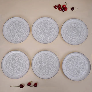 Takisso| Bario Snack Plate | Ceramic | Grey |  Set Of 6