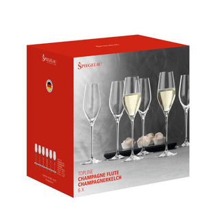 Spiegelau | Topline - Champagne Flutes | 300 ml | Crystal | Clear | Set of 6