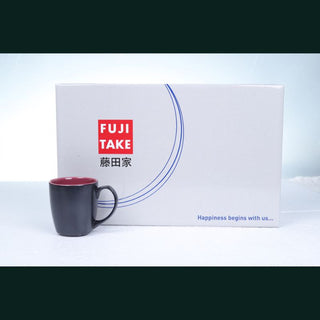 Fujitake | coffee mugs set | black matte & claret violet | 230ml | set-6