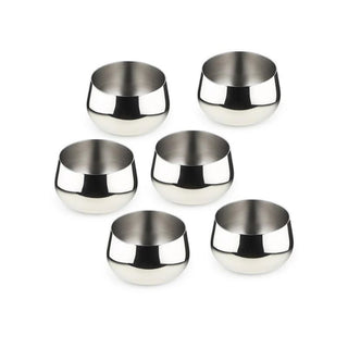 Arttdinox | Deco Line Small Katori by Jindal | Stainless Steel | Silver | Set of 6