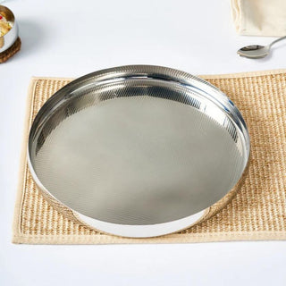 Arttdinox | Deco Line Thali  by Jindal | Stainless Steel | Silver