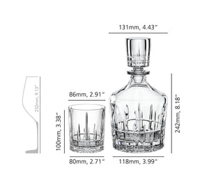 Spiegelau | Perfect Serve Whisky Decanter Set | D-750ml + GL-370 ml | Set of 3