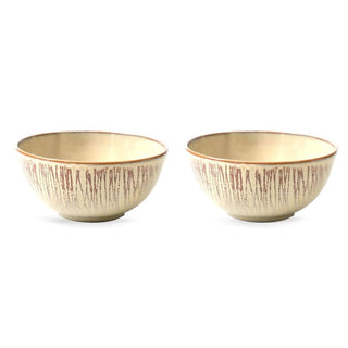 MESA | Agata Beige Bowl | Stoneware | 16 Cm  | Set of 2