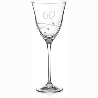 Diamante | Swarovski Wine Glass with “60” Etched | 310 ml | 1 Pc
