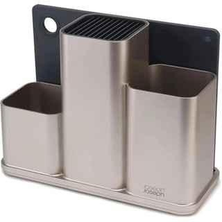 Joseph Joseph  | Counterstore Utensil Pot & Chopping Board Set | Silver