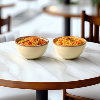 MESA | Agata Beige Bowl  | Stoneware | 10 Cm  | Set of 6