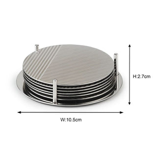 Arttdinox | Deco Round Coaster | Stainless Steel | Set of 6