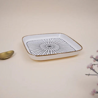 Takisso| Jimo Square Snack Plate | Ceramic | White | Set Of 2