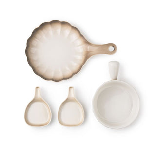 Takisso | Serving Set | Premium Porcelain Serving Bowls & Dip Dishes | 4 Pieces