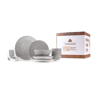 Takisso | Porcelain Dinner Set 35 Pieces | Premium Microwave & Dishwasher Safe Dinnerware
