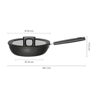 Fiskars | Hard Face Sauté Pan | 2.2L | 24 cm | With Lid
