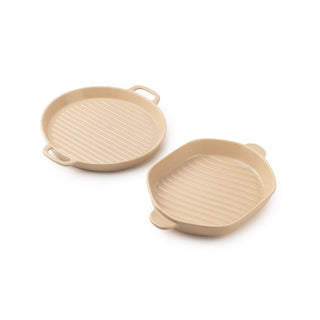 Takisso | Coffee Serving Set | Porcelain Grill Platters | Set of 2 | Microwave & Dishwasher Safe