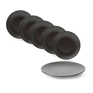 MESA | Brown Metallic Half Plate | Stoneware | 21 Cm  | Set of 6