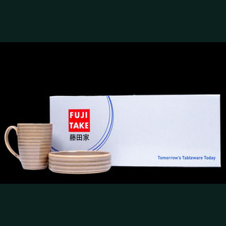 Fujitake Laps Series | 2 Mugs & 1 Bowl Set | Splash Beige | Set of 3