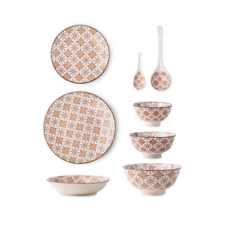 Takisso | Porcelain Dinner Piece Dinnerware | Set 35 | Microwave & Dishwasher Safe