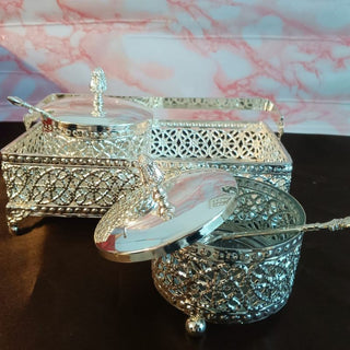 Āvaas | 2-Piece Bowl Set with Spoon and Handle Basket | Silver | 1 Pc