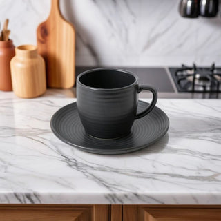 MESA | Crayon 2Cup & 2Saucer | Stoneware | Set of 4