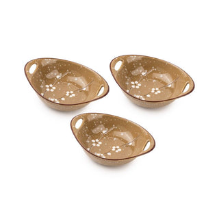Takisso | Bowl Set  Porcelain Bowls | Set of 3 | 320 ML | Microwave & Dishwasher Safe
