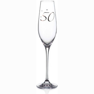 Diamante | Swarovski Champagne Flute with “50” Etched | 210 ml | 1 Pc