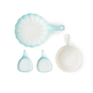 Takisso | Porcelain Serving Set | 4 Piece Serving Bowl & Dip Dish Set | Microwave & Dishwasher Safe