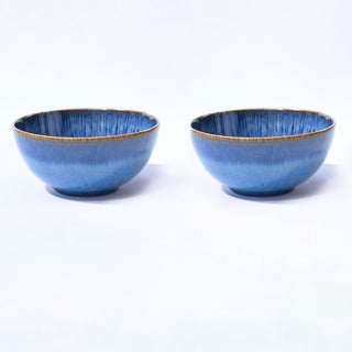 MESA | Agata Cobalto Bowl | Stoneware | 14 Cm | 530 ml | Set of 2