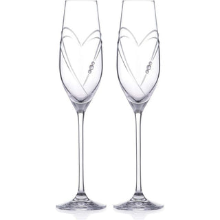 Diamante | Heart in Heart Flute Pair | 210 ml | Set of 2