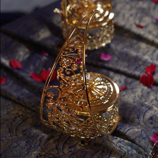 Āvaas | Kuber - Sugar Candy Bowl with Glass Container | Golden | 1 Pc