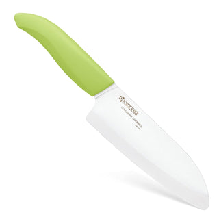 Kyocera | Advanced Ceramic Revolution Series 5-1/2-inch Santoku Knife | Green Handle | White Blade