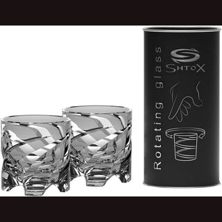 Shtox | Rotating Shot Glass 002/SB| 70 ml | Crystal | Clear | Set of 2