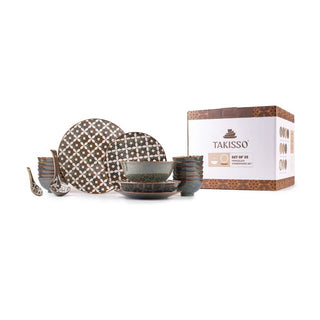 Takisso | Dinner Piece Premium Porcelain Dinnerware | Set 35 | Microwave & Dishwasher Safe