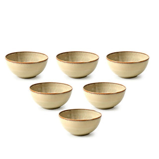 MESA | Agata Beige Bowl  | Stoneware | 10 Cm  | Set of 6